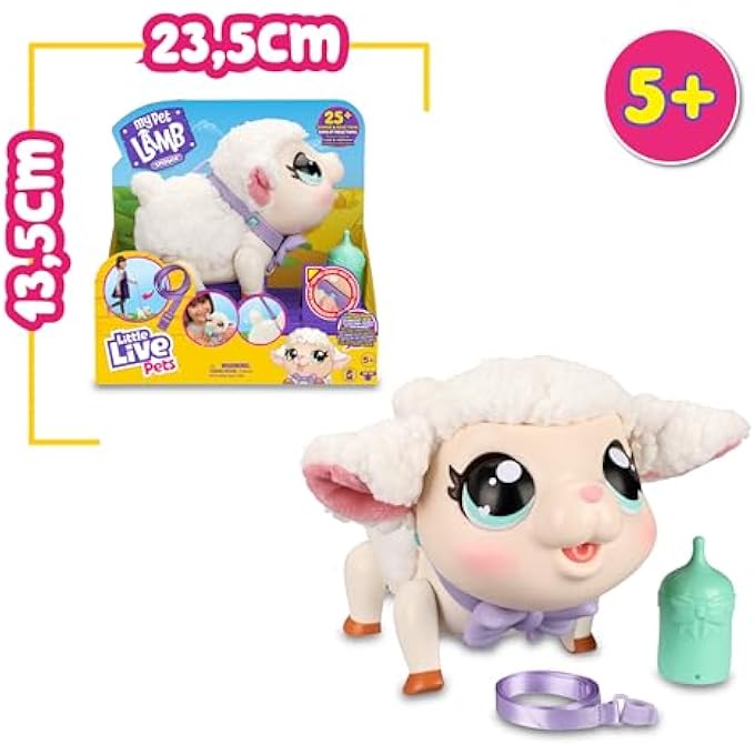 rayihni MY LITTLE LAMB SNOWIE, INTERACTIVE LAMB, INTERACTIVE PET FOR GROOMING WITH SOUNDS AND MOVEMENTS, TOY FOR WALKING, DANCING AND EATING, CHILDREN FROM 4 YEARS (LPK00010) - Image 3